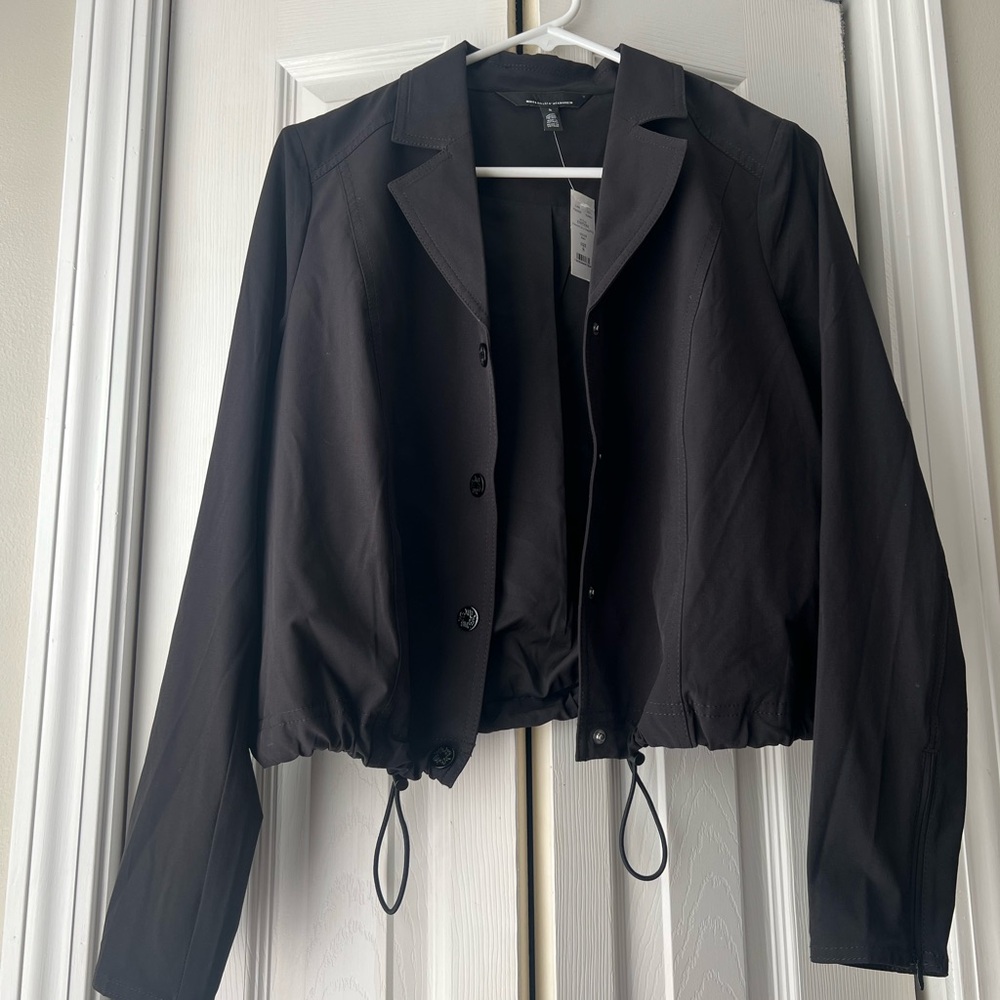 White House Black Market Black Blazer with Modern Design